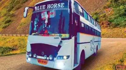 Blue Horse Travels Bus-Front Image