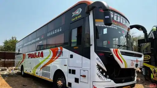 New Pooja Travels BRP Bus-Front Image