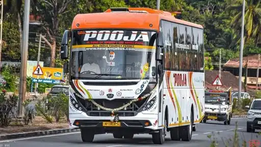 New Pooja Travels BRP Bus-Front Image