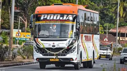 New Pooja Travels BRP Bus-Front Image