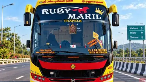 Ruby Makil Travels Bus-Front Image
