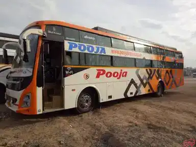 Pooja Travels. Bus-Front Image