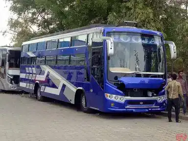 Pooja Travels. Bus-Front Image