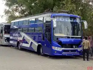 Pooja Travels. Bus-Front Image