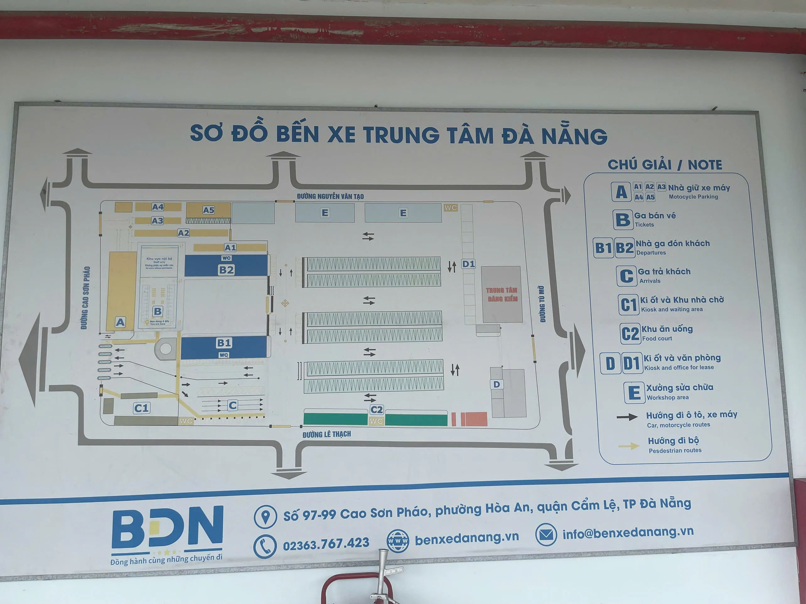 Sơ đồ bến xe Đà Nẵng